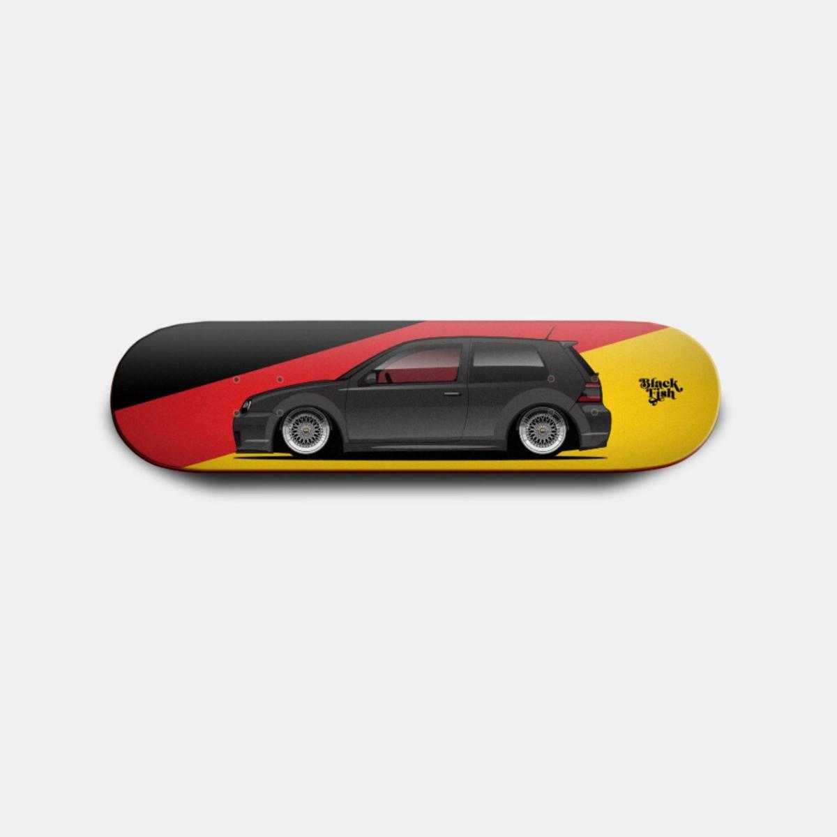 Blackfish Skate Deck | VW Golf Mk4 R32 Black (German Flag)