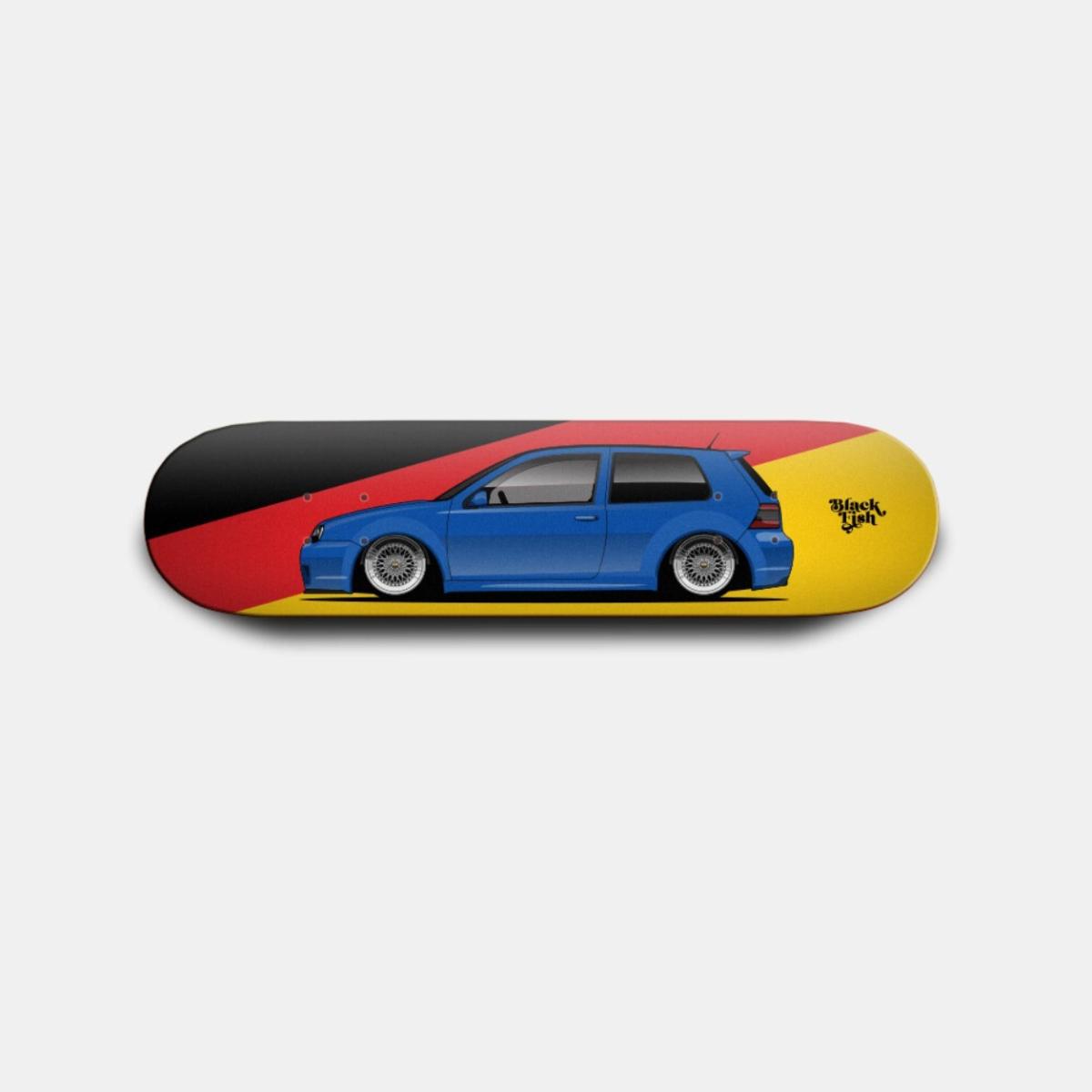 Blackfish Skate Deck | VW Golf Mk4 R32 Blue (German Flag)