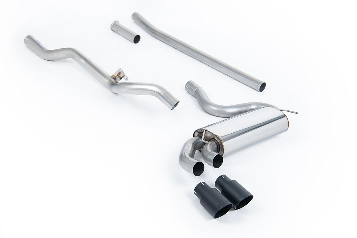 Milltek Non-Resonated Downpipe-Back Exhaust | Audi UR Quattro 10V - Cerakote Black Tips Milltek Non-Resonated Downpipe-Back Exhaust | Audi UR Quattro 10V - Cerakote Black Tips