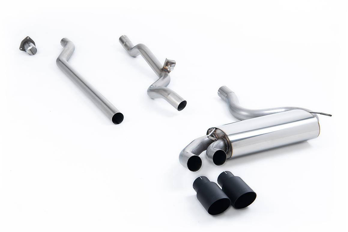 Milltek Non-Resonated Downpipe-Back Exhaust | Audi UR Quattro 20V - Cerakote Black Tips Milltek Non-Resonated Downpipe-Back Exhaust | Audi UR Quattro 20V - Cerakote Black Tips