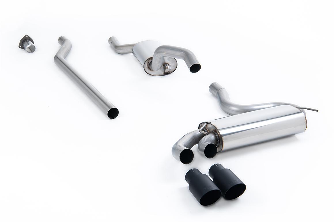 Milltek Resonated Downpipe-Back Exhaust | Audi UR Quattro 20V - Cerakote Black Tips Milltek Resonated Downpipe-Back Exhaust | Audi UR Quattro 20V - Cerakote Black Tips