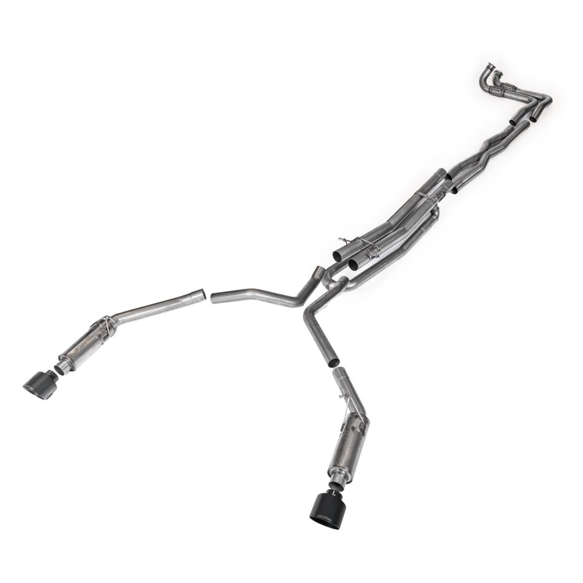 Milltek Resonated Cat-Back Exhaust | Dodge RAM 1500 RHO 3.0T Hurricane - Cerakote Black Tips Milltek Resonated Cat-Back Exhaust | Dodge RAM 1500 RHO 3.0T Hurricane - Cerakote Black Tips