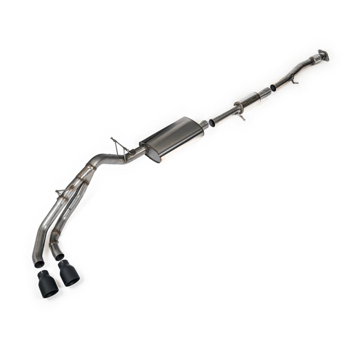 Milltek Resonated Cat-Back Exhaust | Chevrolet Colorado & Canyon 2.7L Turbo - Cerakote Black Tips Milltek Resonated Cat-Back Exhaust | Chevrolet Colorado & Canyon 2.7L Turbo - Cerakote Black Tips