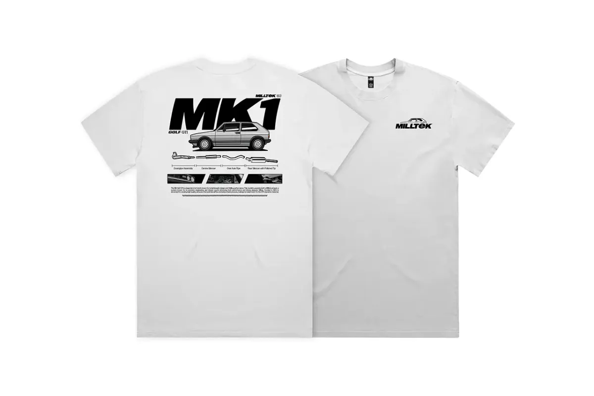 Milltek Tee White (VW Golf Mk1) - Medium
