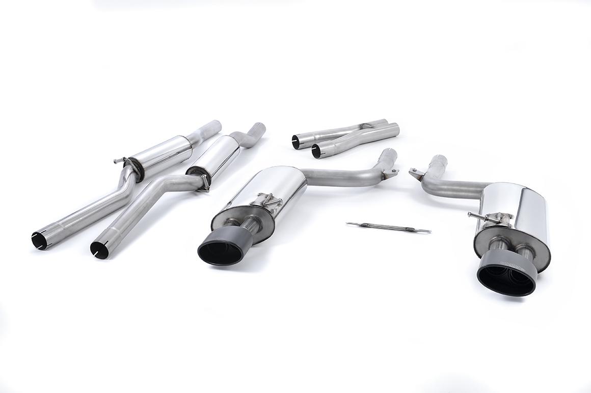 Milltek Resonated Cat-Back Exhaust | Audi B7 RS4 - Cerakote Black Tips
