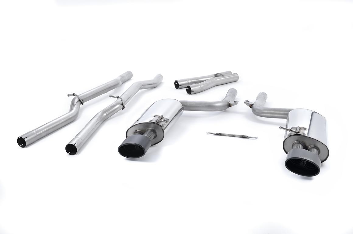 Milltek Non-Resonated Cat-Back Exhaust | Audi B7 RS4 - Cerakote Black Tips