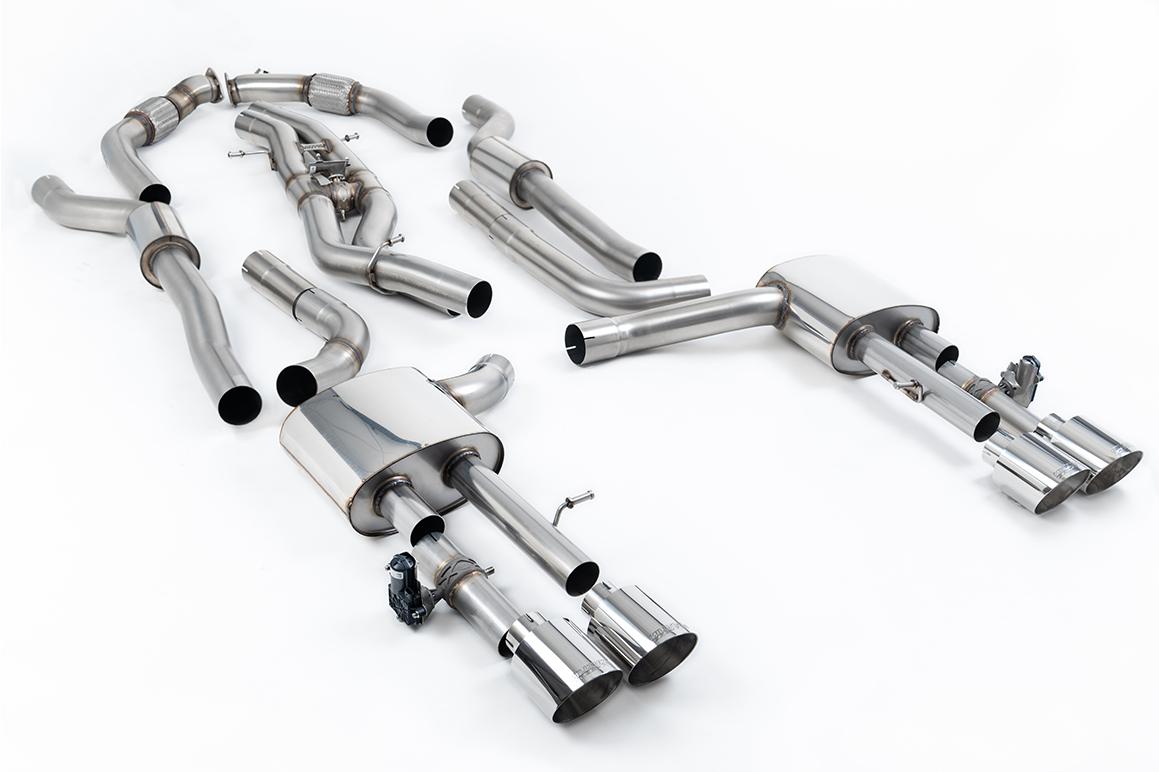 Milltek 80mm Resonated Cat-Back Exhaust | Audi S8 D5 - Polished Tips