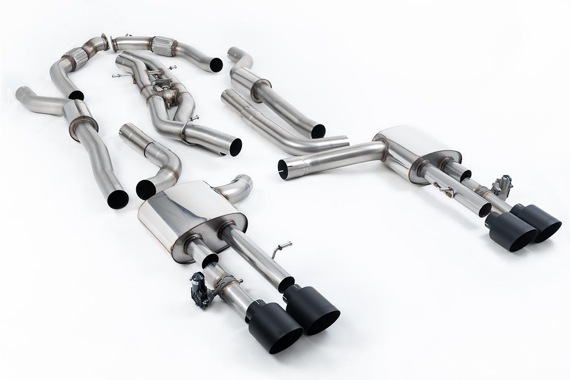 Milltek 80mm Resonated Cat-Back Exhaust | Audi S8 D5 - Cerakote Black Tips Milltek 80mm Resonated Cat-Back Exhaust | Audi S8 D5 - Cerakote Black Tips