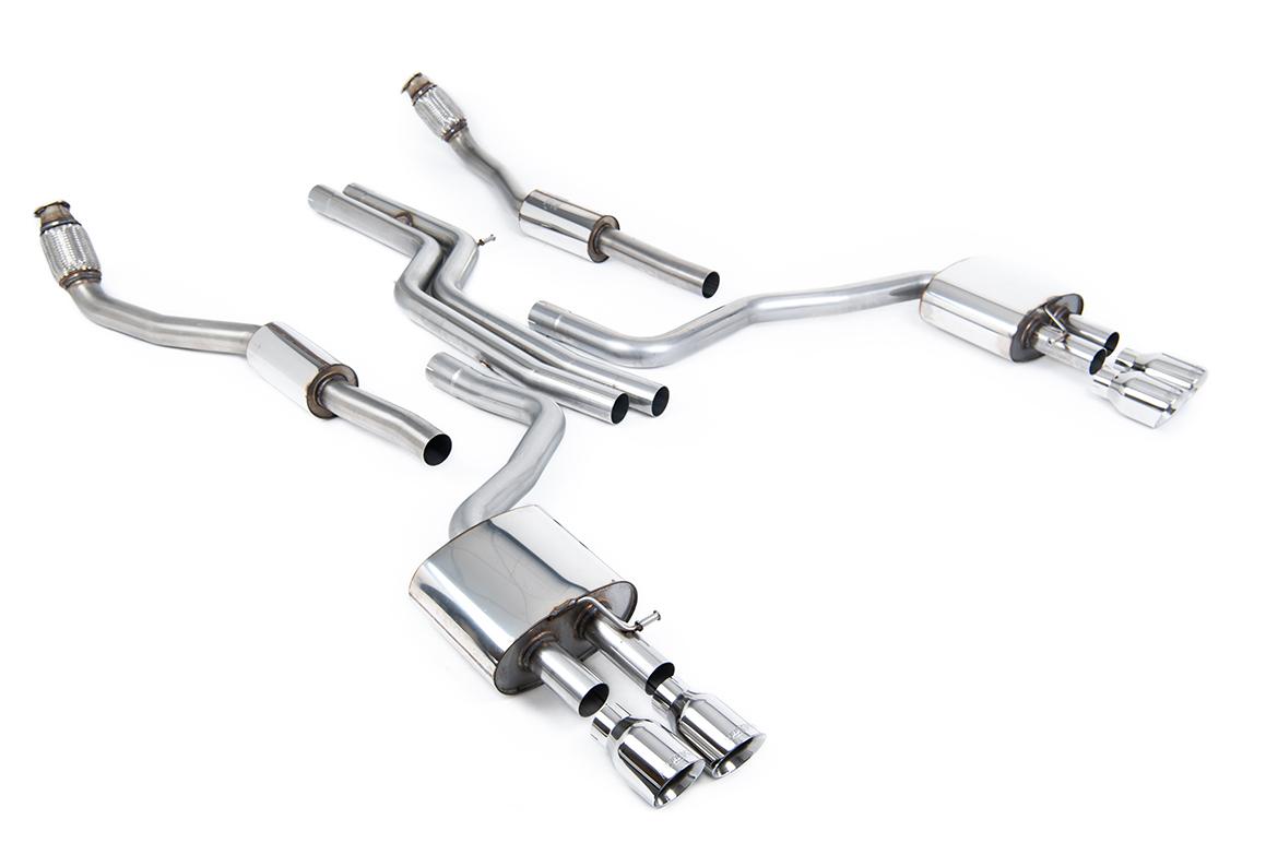Milltek Non-Resonated Cat-Back Exhaust | Audi C7 S6 S7 - Polished Tips