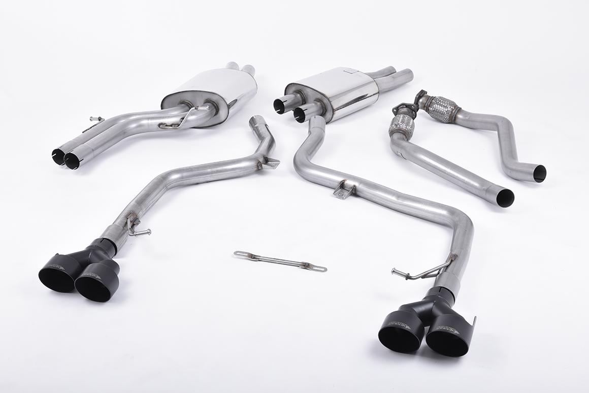 Milltek Resonated Cat-Back Exhaust | Audi B8.5 S4 S5 - Cerakote Black Tips Milltek Resonated Cat-Back Exhaust | Audi B8.5 S4 S5 - Cerakote Black Tips