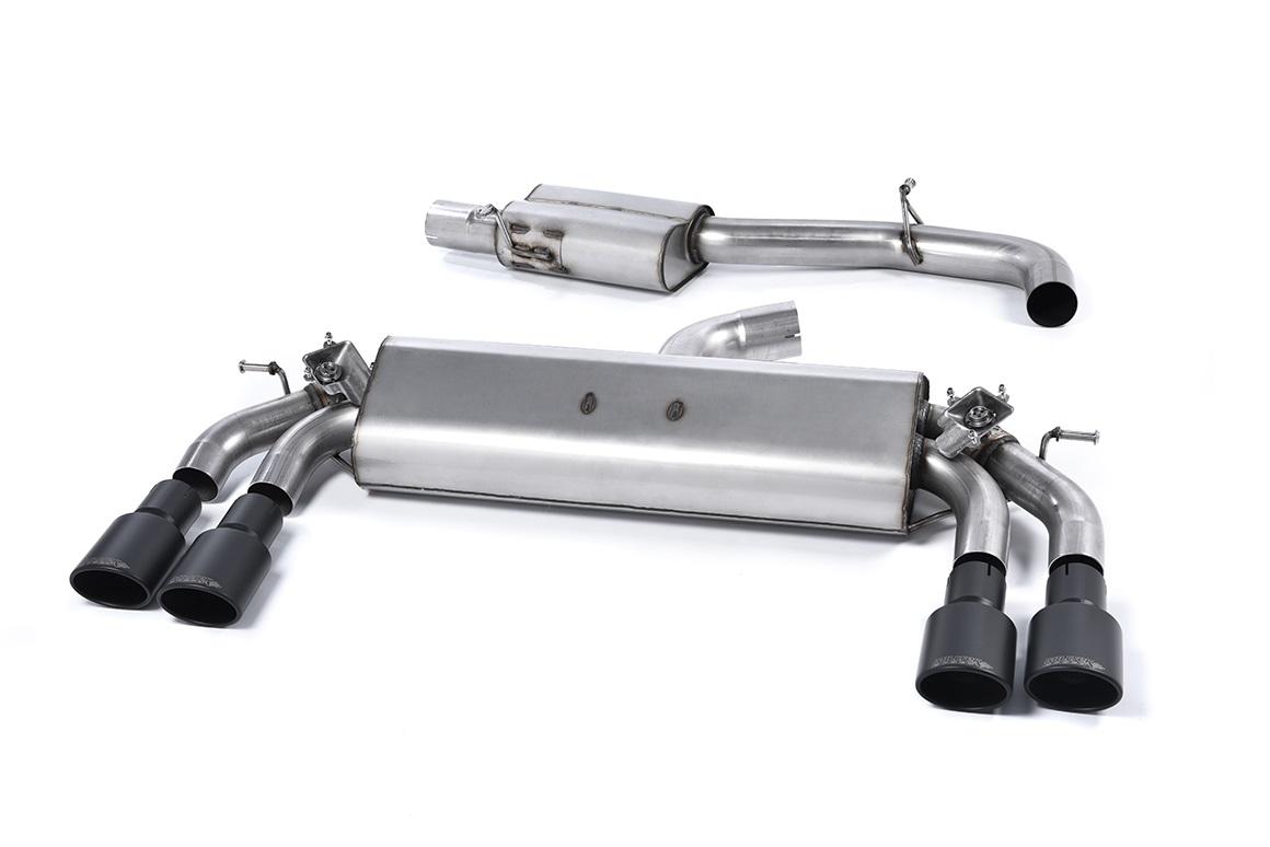Milltek Resonated Cat-Back Exhaust | Audi S3 8V - Cerakote Black Tips