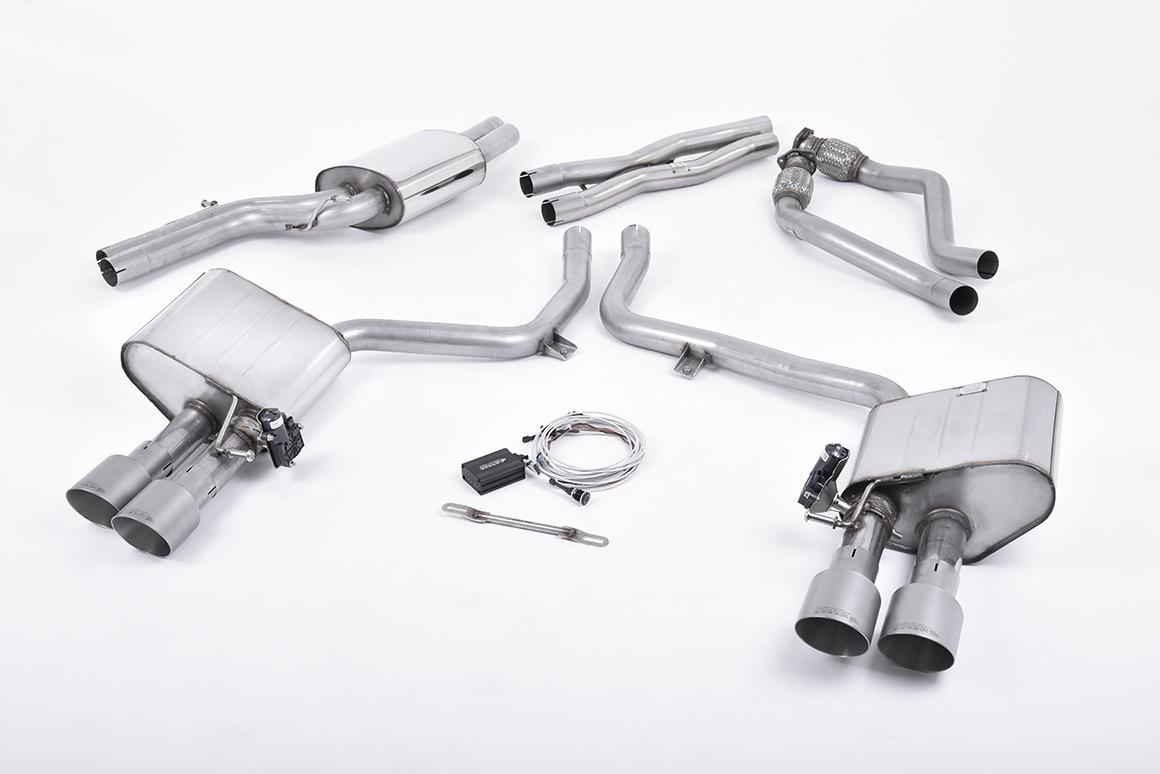 Milltek Valved Cat-Back Exhaust | Audi B8.5 S4 S5 - Brushed Titanium Tips Milltek Valved Cat-Back Exhaust | Audi B8.5 S4 S5 - Brushed Titanium Tips