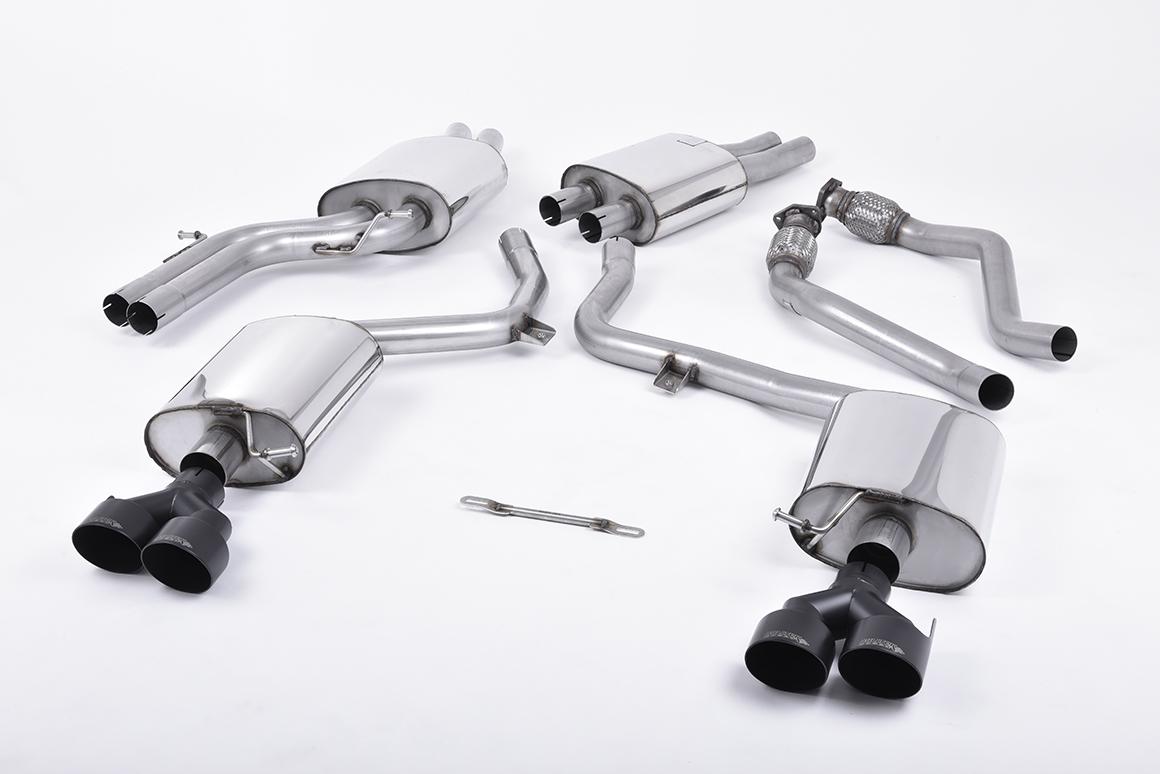 Milltek Resonated Cat-Back Exhaust | Audi B8.5 S5 - Cerakote Black Tips