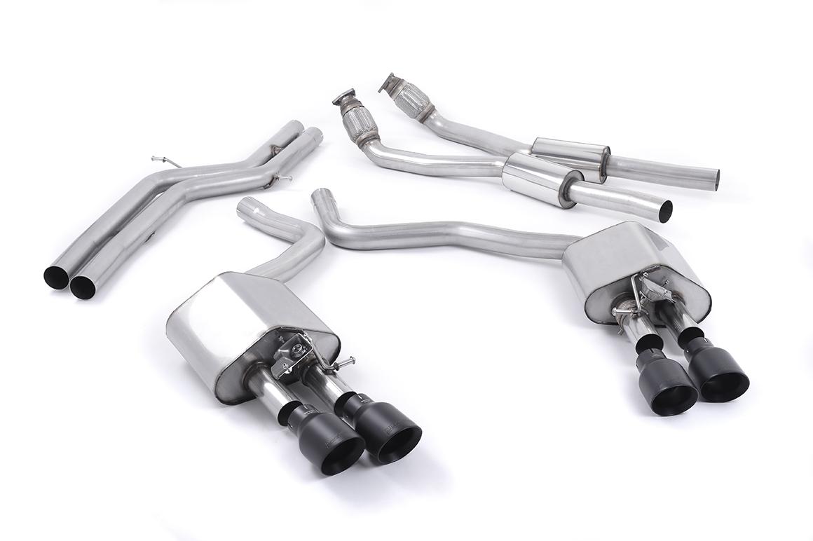 Milltek Valved Non-Resonated Cat-Back Exhaust | Audi C7 S6 S7 - Cerakote Black Tips Milltek Valved Non-Resonated Cat-Back Exhaust | Audi C7 S6 S7 - Cerakote Black Tips