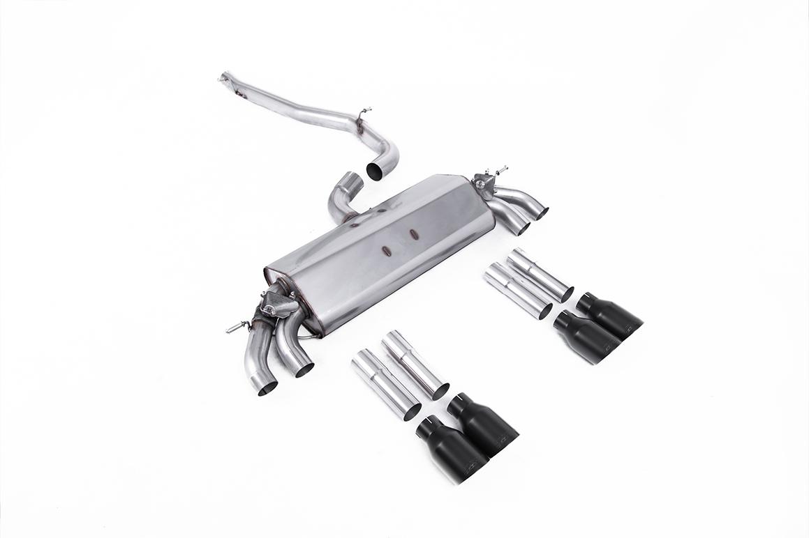 Milltek Non-Resonated Cat-Back Exhaust | Audi S3 8V.2 - Cerakote Black Tips