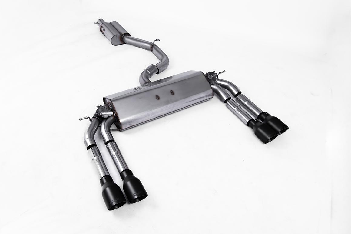 Milltek Resonated Cat-Back Exhaust | Audi 8V S3 - Cerakote Black Tips