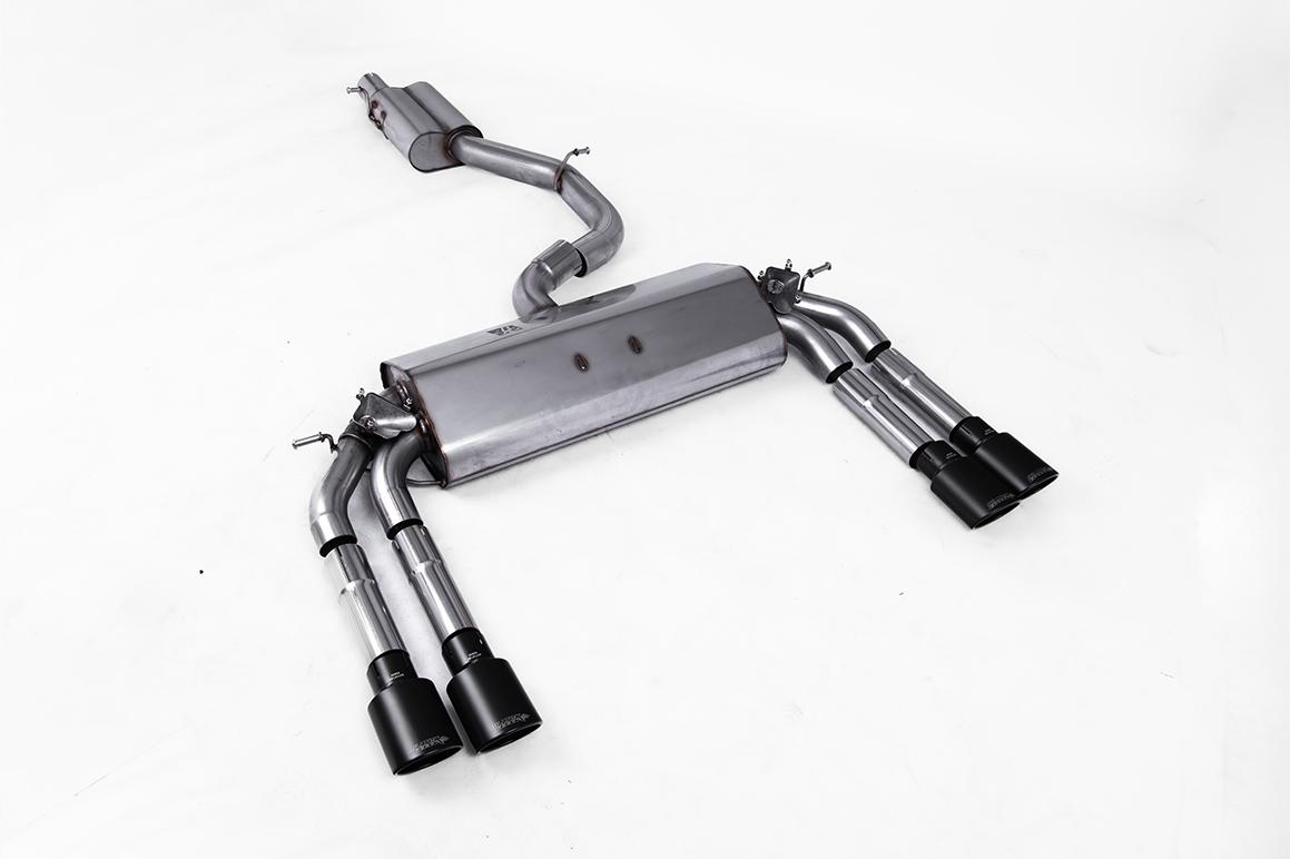 Milltek Resonated Cat-Back Exhaust | Audi 8V S3 - Cerakote Black Tips