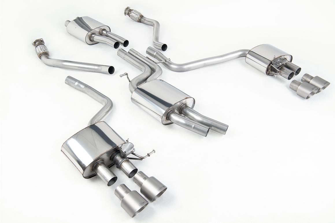 Milltek Resonated Cat-Back Exhaust | Audi 8R SQ5 - Brushed Titanium Tips