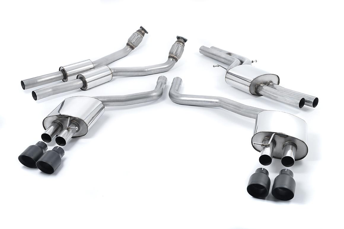 Milltek Resonated Cat-Back Exhaust | Audi C7 S6 S7 - Cerakote Black Tips Milltek Resonated Cat-Back Exhaust | Audi C7 S6 S7 - Cerakote Black Tips