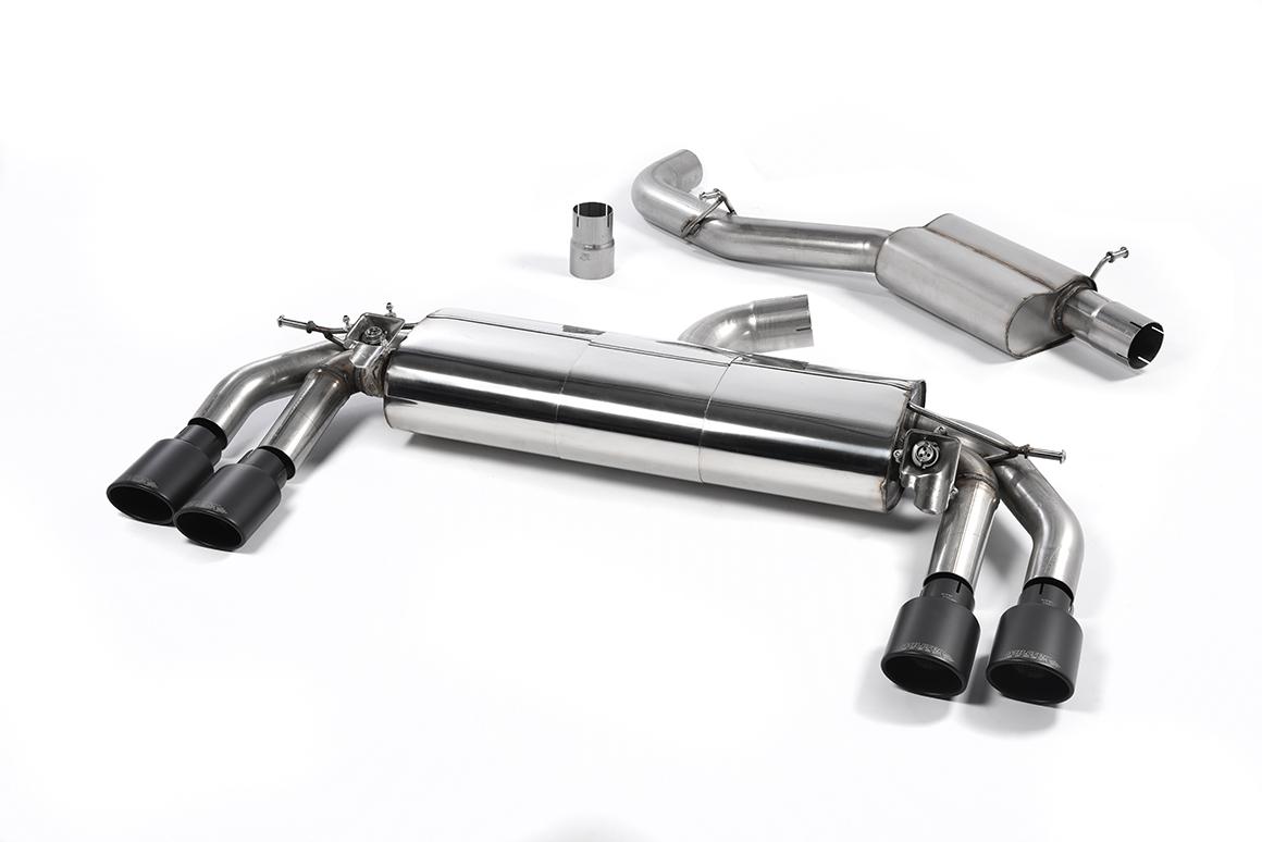 Milltek Resonated Cat-Back Exhaust | Audi MK3 TTS - Cerakote Black Tips