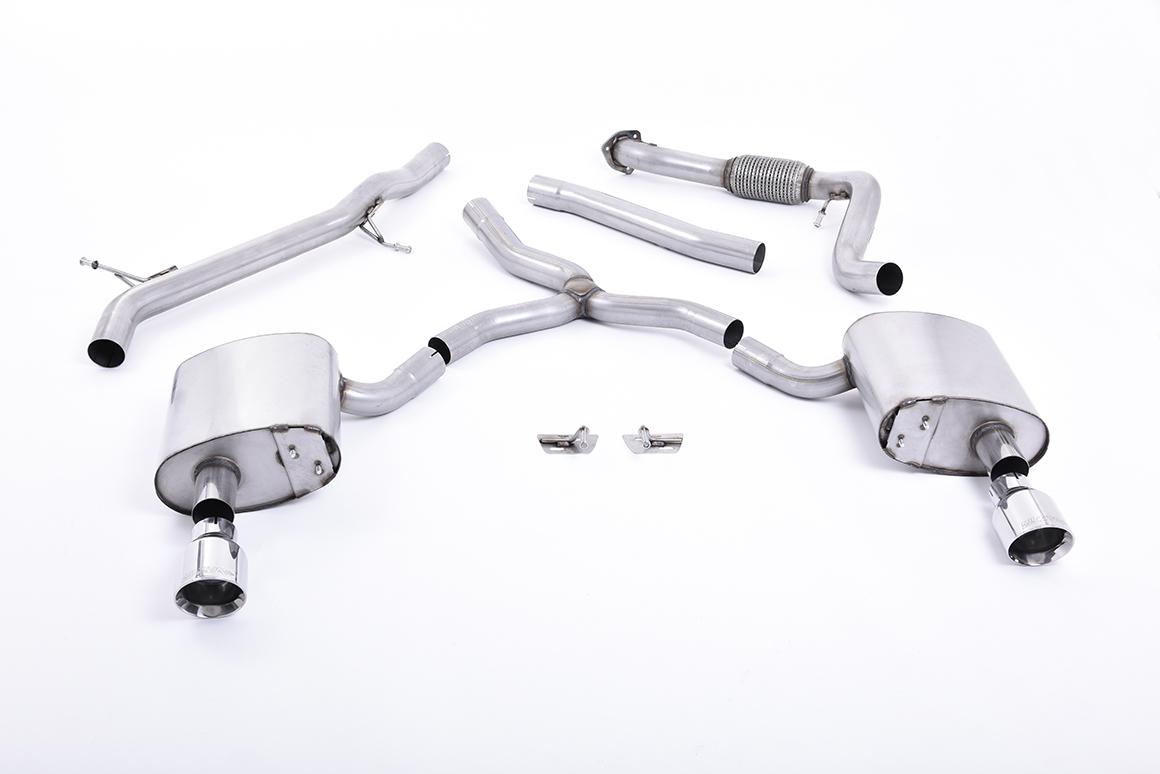 Milltek Non-Resonated Cat-Back Exhaust | Audi B9 A4 2.0 TFSI - Polished Tips Milltek Non-Resonated Cat-Back Exhaust | Audi B9 A4 2.0 TFSI - Polished Tips