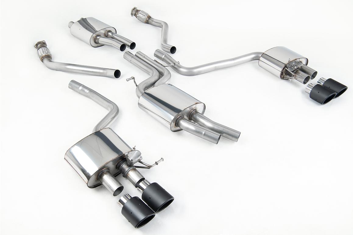 Milltek Resonated Cat-Back Exhaust | Audi 8R SQ5 - Carbon Fibre Tips