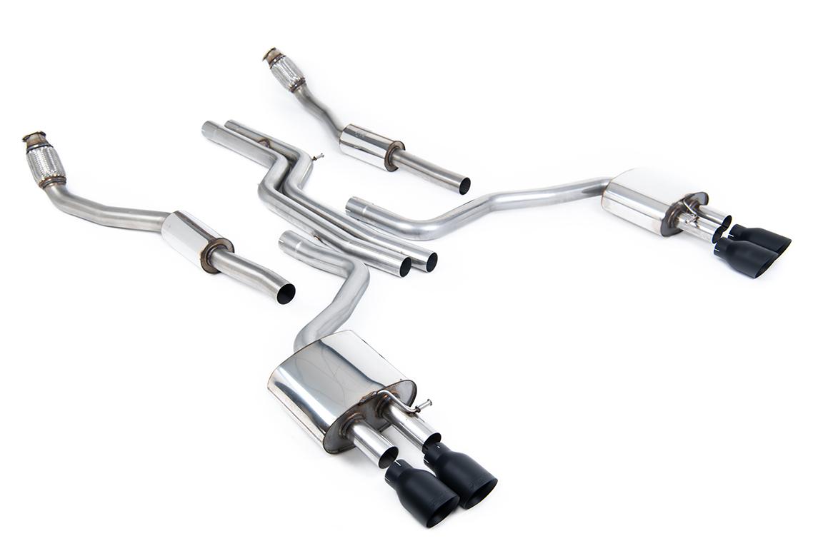 Milltek Non-Resonated Cat-Back Exhaust | Audi C7 S6 S7 - Cerakote Black Tips Milltek Non-Resonated Cat-Back Exhaust | Audi C7 S6 S7 - Cerakote Black Tips