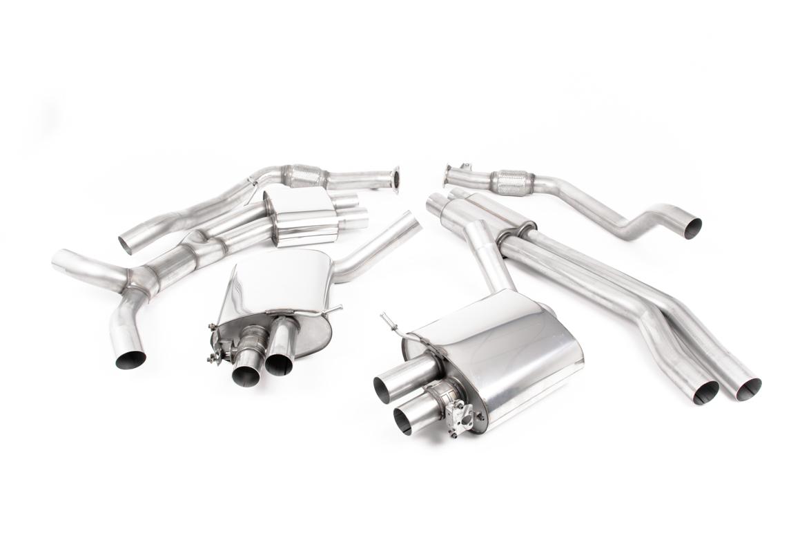 Milltek Resonated Cat-Back Exhaust | Audi B9 RS5 - Cerakote Black Tips
