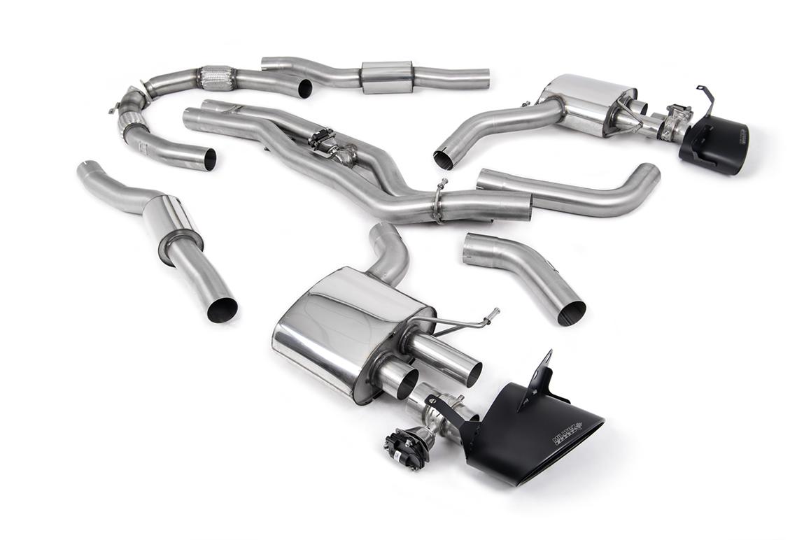 Milltek 80mm Resonated Cat-Back Exhaust | Audi C8 RS6 RS7 - Cerakote Black Tips Milltek 80mm Resonated Cat-Back Exhaust | Audi C8 RS6 RS7 - Cerakote Black Tips