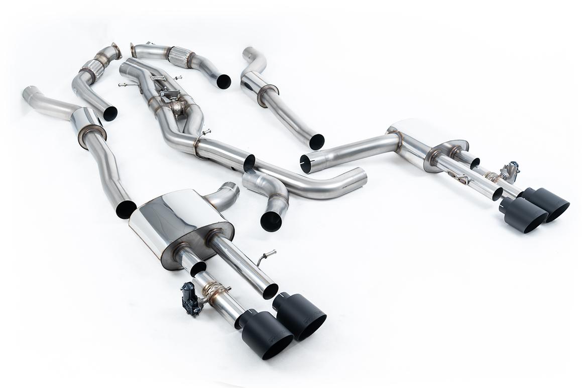 Milltek 80mm Resonated OPF-Back Exhaust | Audi D5 S8 - Cerakote Black Tips Milltek 80mm Resonated OPF-Back Exhaust | Audi D5 S8 - Cerakote Black Tips