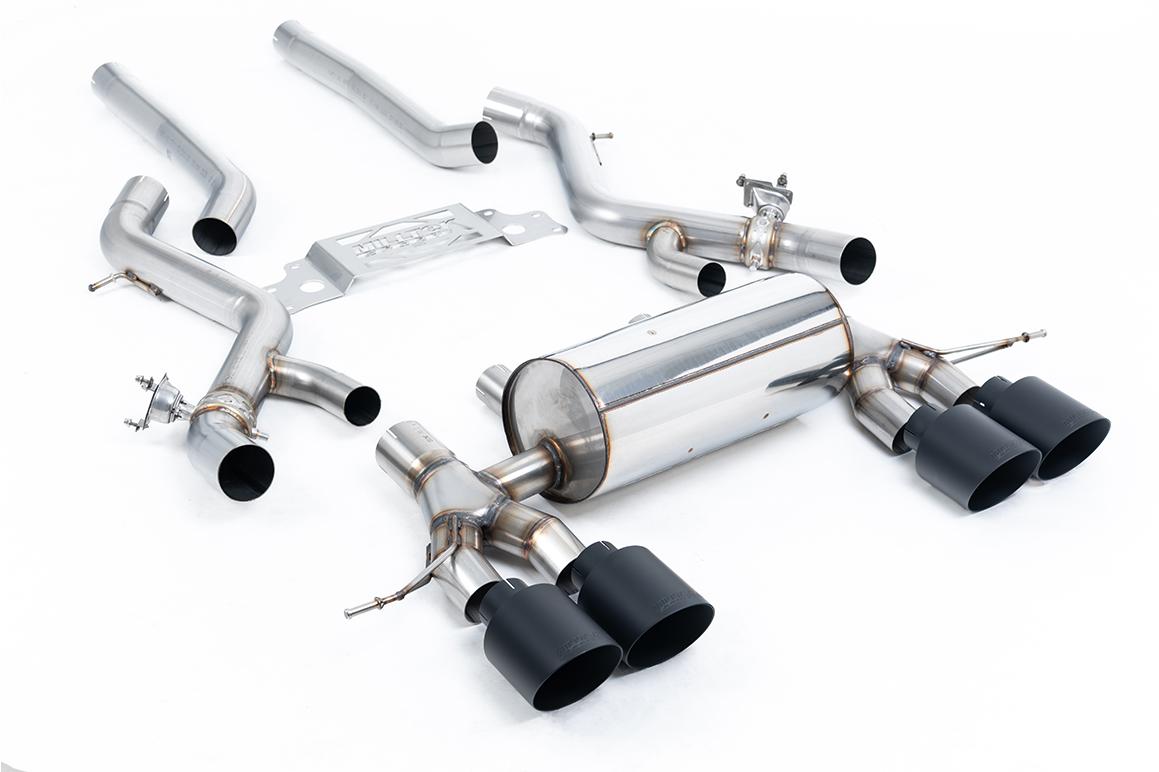 Milltek Non-Resonated Cat-Back Exhaust | BMW G87 M2 - Cerakote Black Tips