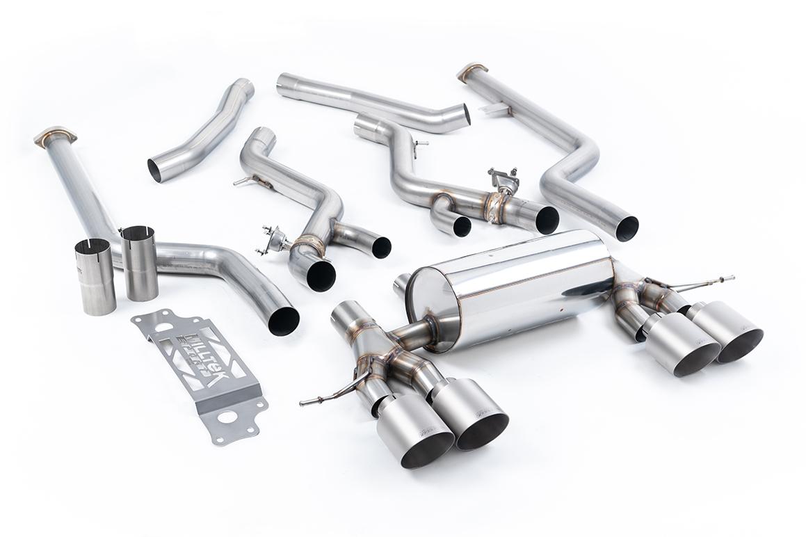 Milltek Non-Resonated Cat-Back Exhaust | BMW G87 M2 - Brushed Titanium Tips
