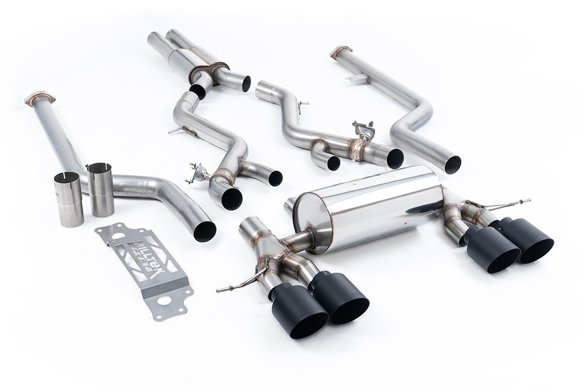 Milltek Resonated Cat-Back Exhaust | BMW G87 M2 - Cerakote Black Tips