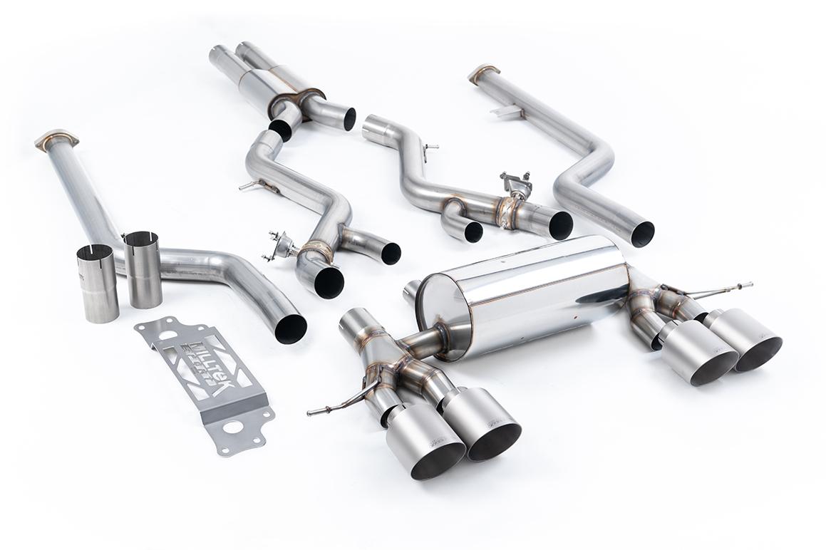 Milltek Resonated Cat-Back Exhaust | BMW G87 M2 - Brushed Titanium Tips