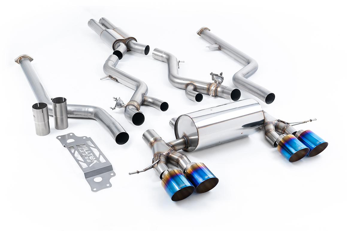 Milltek Resonated Cat-Back Exhaust | BMW G87 M2 - Burnt Titanium Tips