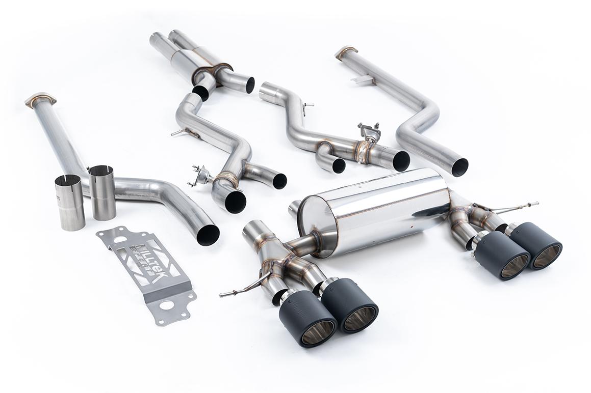 Milltek Resonated Cat-Back Exhaust | BMW G87 M2 - Carbon Fibre Tips