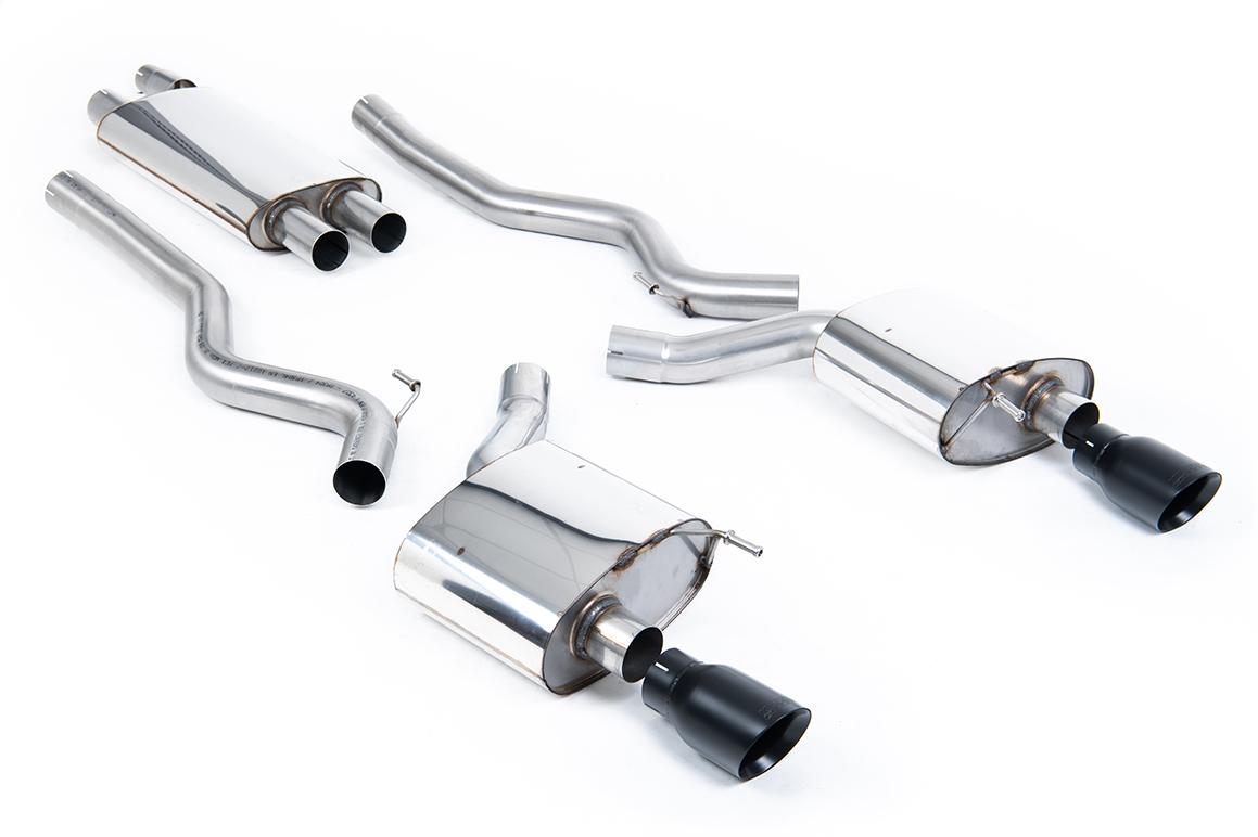 Milltek Resonated Cat-Back Exhaust | Ford Mustang S550 - Cerakote Black Tips Milltek Resonated Cat-Back Exhaust | Ford Mustang S550 - Cerakote Black Tips