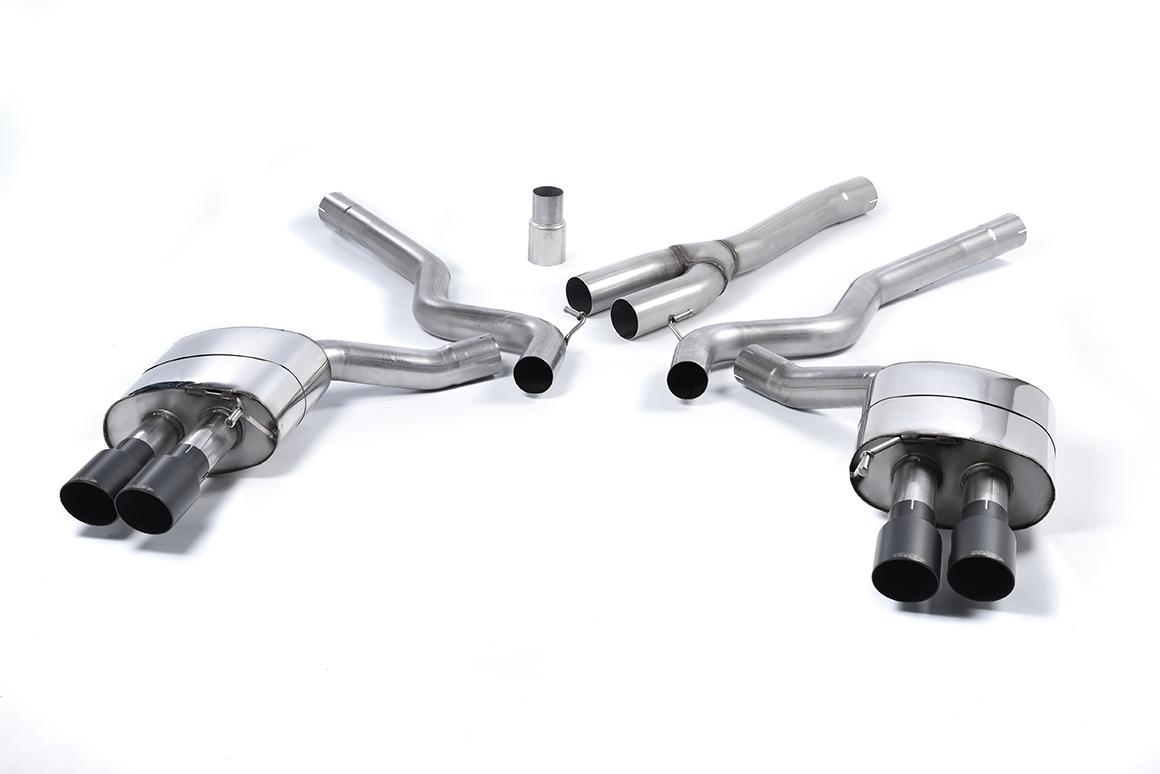 Milltek Non-Resonated Cat-Back Exhaust | Ford Mustang S550 2.3L - Cerakote Black Tips Milltek Non-Resonated Cat-Back Exhaust | Ford Mustang S550 2.3L - Cerakote Black Tips