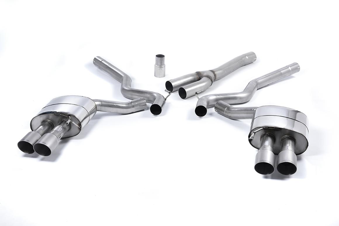 Milltek Non-Resonated Cat-Back Exhaust | Ford Mustang S550 2.3 - Brushed Titanium Tips Milltek Non-Resonated Cat-Back Exhaust | Ford Mustang S550 2.3 - Brushed Titanium Tips