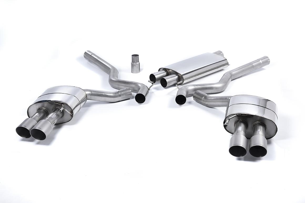 Milltek Resonated Cat-Back Exhaust | Ford Mustang S550 2.3L - Brushed Titanium Tips Milltek Resonated Cat-Back Exhaust | Ford Mustang S550 2.3L - Brushed Titanium Tips