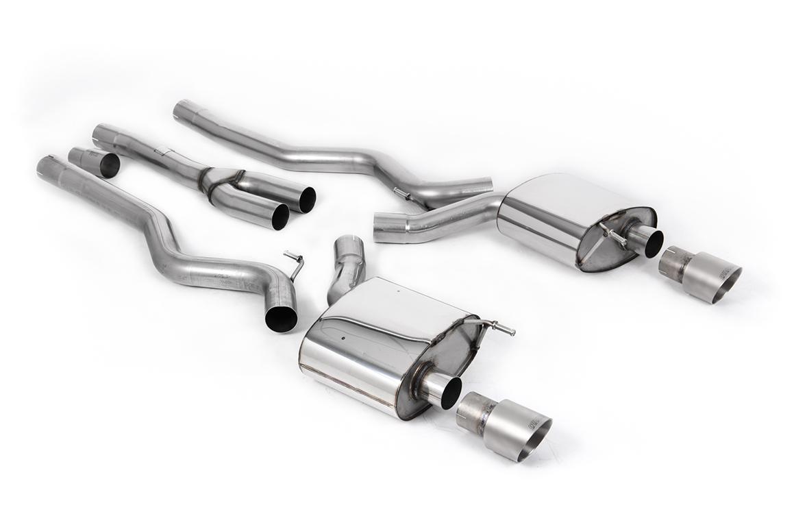 Milltek Non-Resonated Cat-Back Exhaust | Ford Mustang S550 - Brushed Titanium Tips Milltek Non-Resonated Cat-Back Exhaust | Ford Mustang S550 - Brushed Titanium Tips