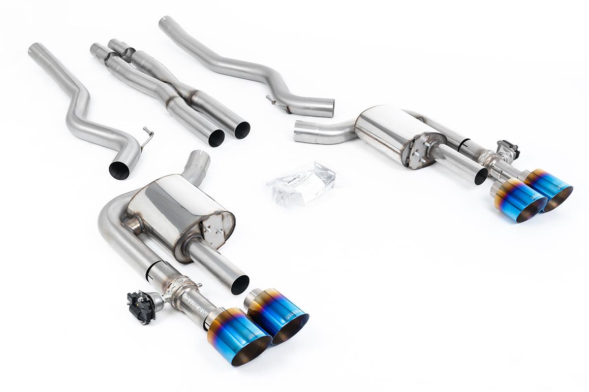 Milltek Active Valved Cat-Back Exhaust | Ford Mustang 5.0 - Burnt Titanium Tips