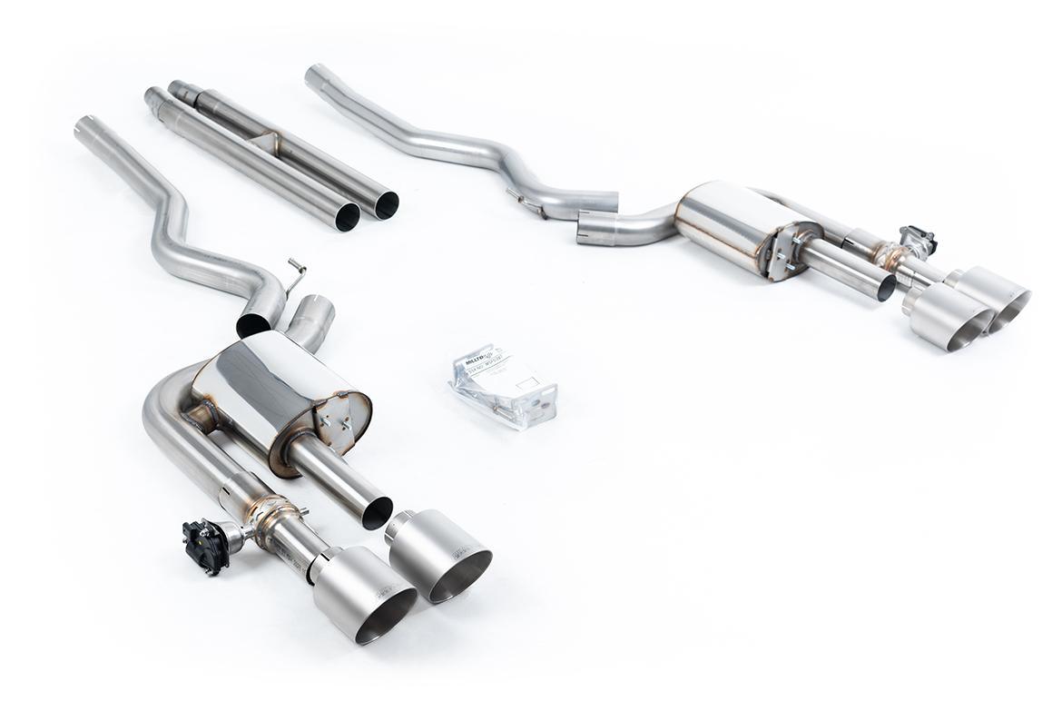 Milltek Active Valved Cat-Back | Ford Mustang 5.0 Dark Horse - Brushed Titanium Tips Milltek Active Valved Cat-Back | Ford Mustang 5.0 Dark Horse - Brushed Titanium Tips