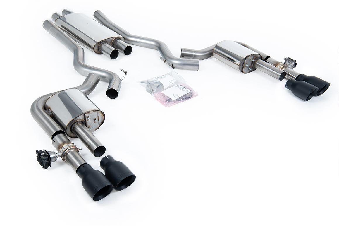 Milltek Valved Resonated Cat-Back | Ford Mustang S550/S650 - Cerakote Black Tips Milltek Valved Resonated Cat-Back | Ford Mustang S550/S650 - Cerakote Black Tips