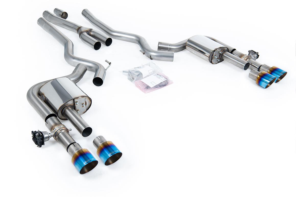Milltek Valved Non-Resonated Cat-Back | Ford Mustang S650 - Burnt Titanium Tips Milltek Valved Non-Resonated Cat-Back | Ford Mustang S650 - Burnt Titanium Tips