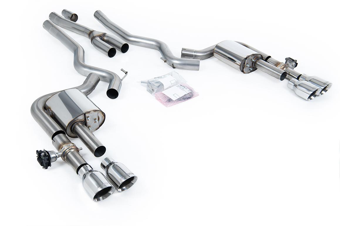 Milltek Valved Non-Resonated Cat-Back | Ford Mustang S650 - Polished Tips