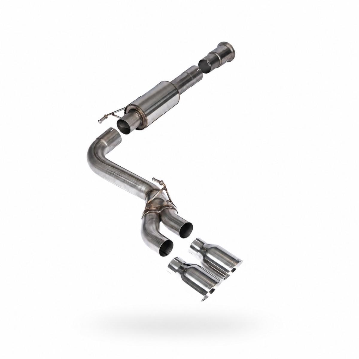 Milltek Race Cat-Back with Dual Side Exit | Ford F150 Single Cab 5.0 V8 - Polished Tips Milltek Race Cat-Back with Dual Side Exit | Ford F150 Single Cab 5.0 V8 - Polished Tips