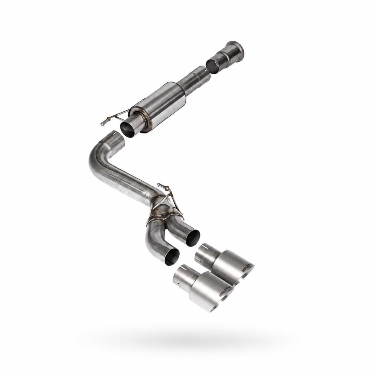 Milltek Race Cat-Back with Dual Side Exit | Ford F150 Single Cab 5.0 V8 - Brushed Titanium Tips