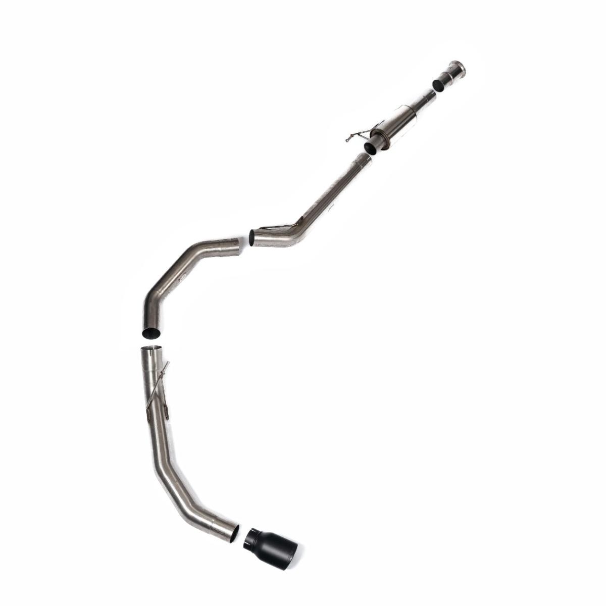 Milltek Race Cat-Back with Single Rear Exit | Ford F150 Single Cab 5.0 V8 - Cerakote Black Tips