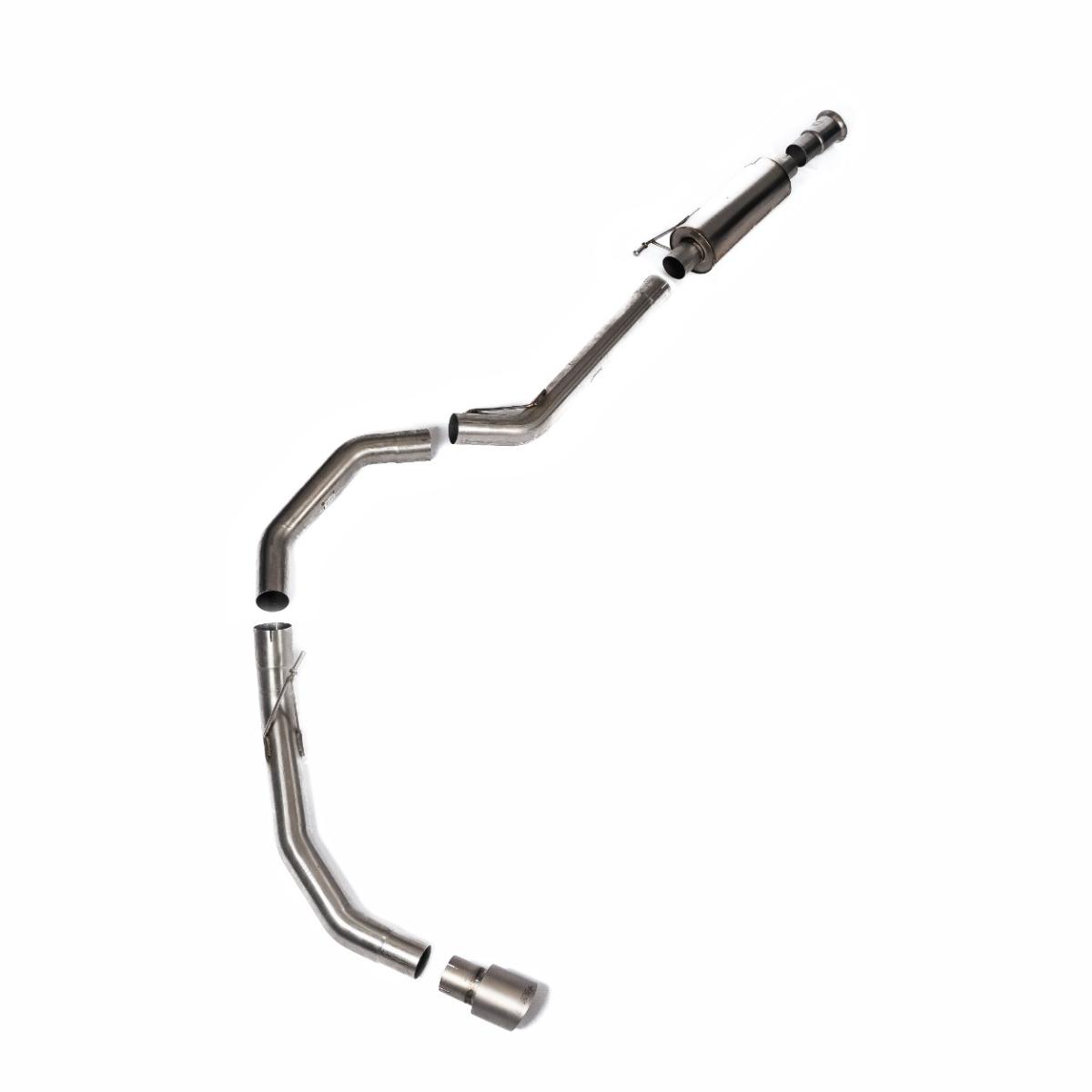 Milltek Road+ Cat-Back with Single Rear Exit | Ford F150 Single Cab 5.0 V8 - Brushed Titanium Tips